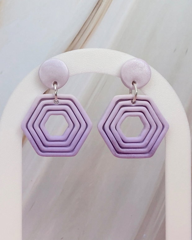 Cercei din lut polimeric LAVENDER ESCAPE #C0002