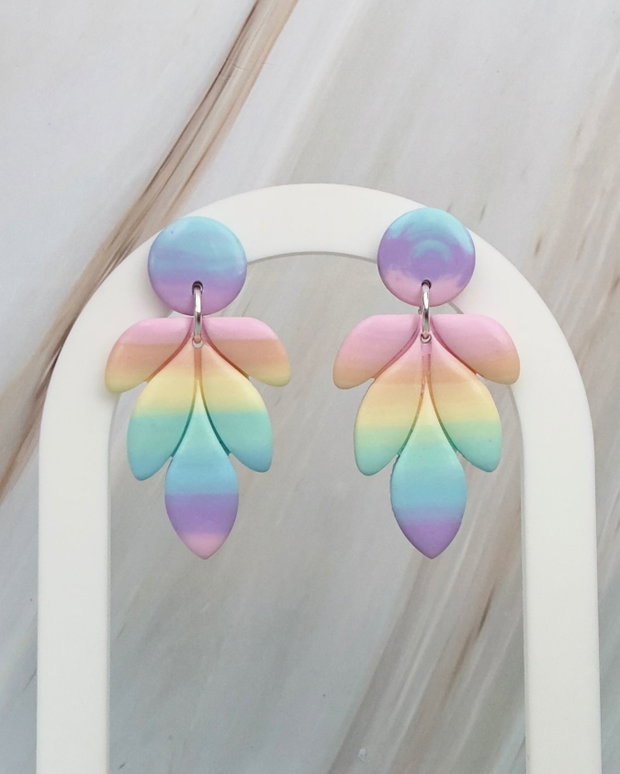 Cercei din lut polimeric DANCING RAINBOWS #C0014