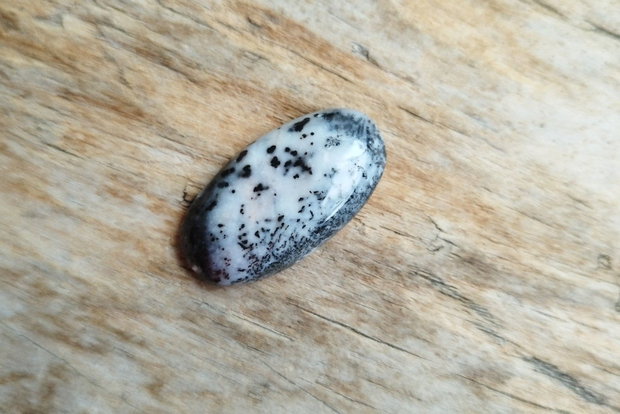 Cabochon opal dendritic, 27x15x4.8 mm
