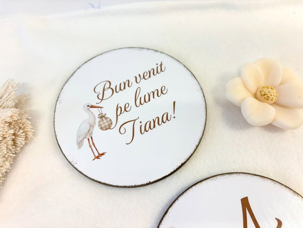 Set carduri din lemn pentru poze - Baby milestones - Little dreams