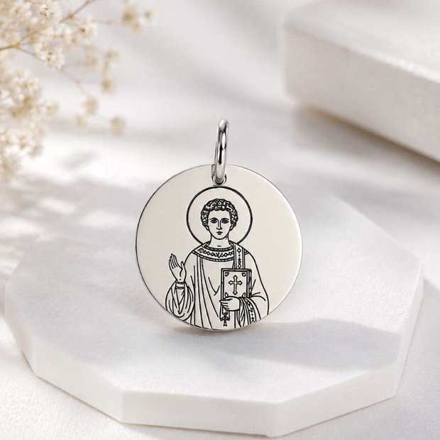 Medalion banut personalizat Icoana Sfantul Ștefan  Argint 925