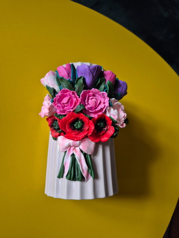Vaza handmade,model din lut polimeric