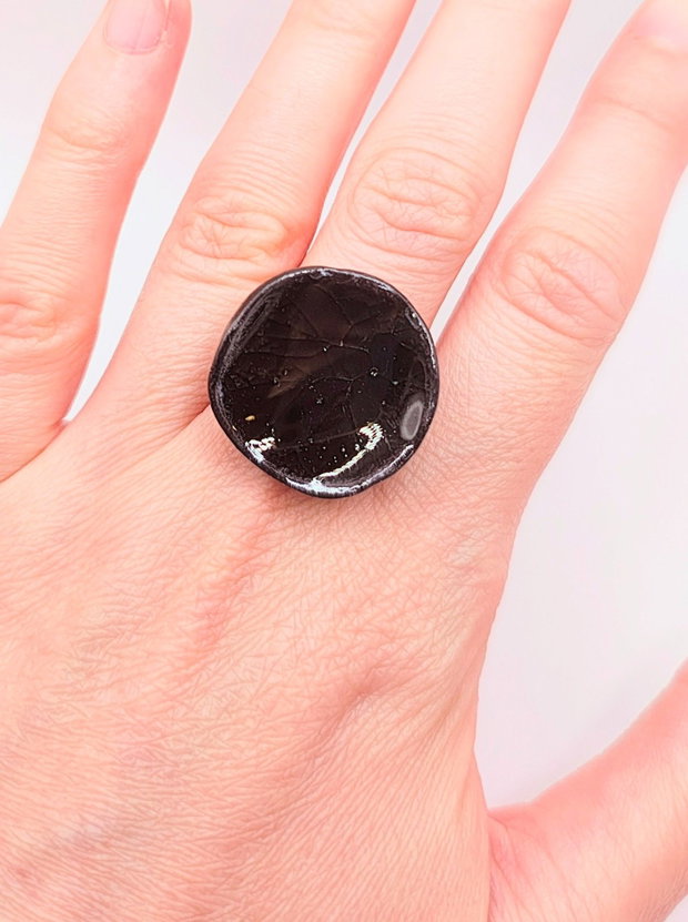 Inel statement negru
