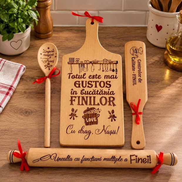 Set bucatarie cadou personalizat Fini