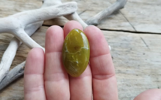 Inel reglabil opal verde / argint 925 rodiat