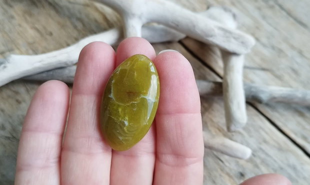 Inel reglabil opal verde / argint 925 rodiat
