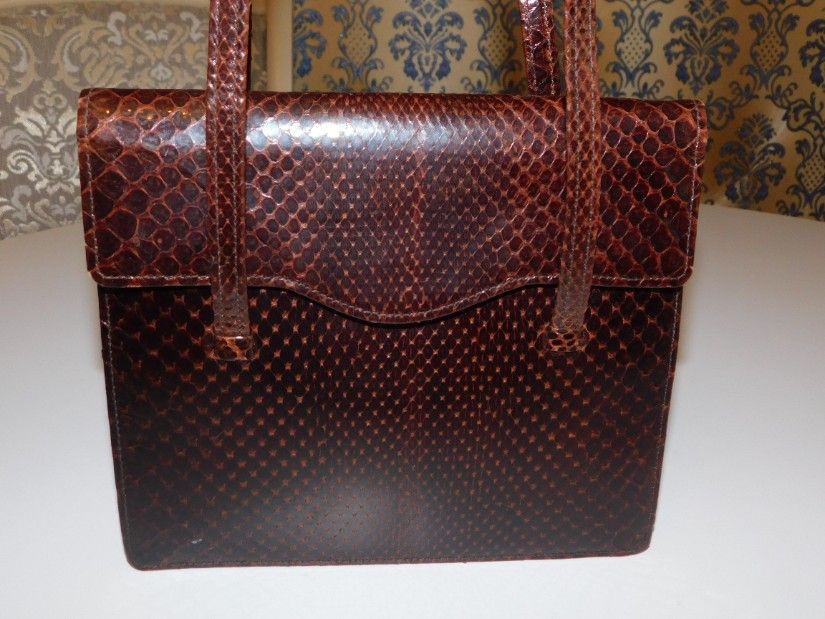 Brand  Die Tasche , Germania, Poseta   eleganta,   piele sarpe ,  vintage , mici dimensiuni ,  foarte eleganta , neutilizata