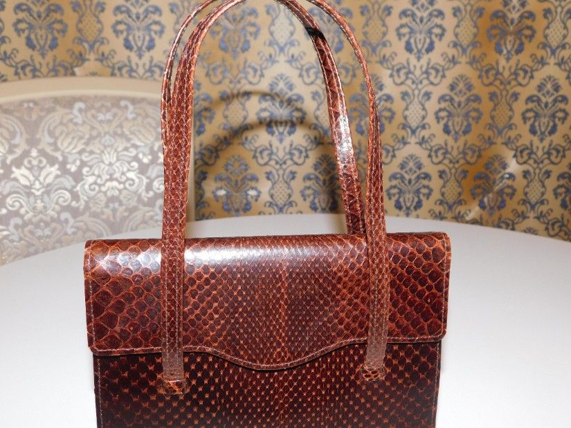 Brand  Die Tasche , Germania, Poseta   eleganta,   piele sarpe ,  vintage , mici dimensiuni ,  foarte eleganta , neutilizata