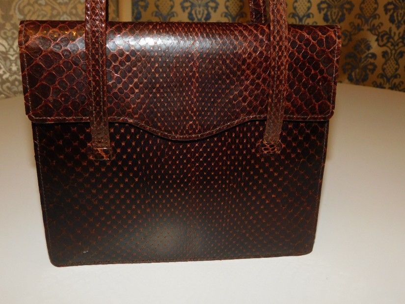 Brand  Die Tasche , Germania, Poseta   eleganta,   piele sarpe ,  vintage , mici dimensiuni ,  foarte eleganta , neutilizata