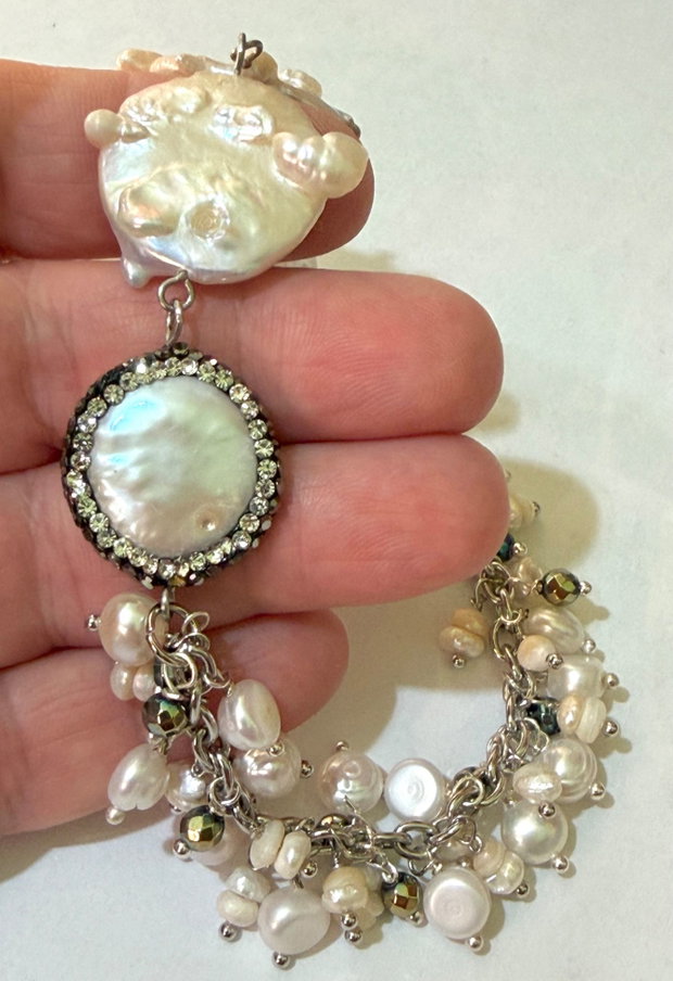 Brățară cu perle naturale~IVORY TREASURE~