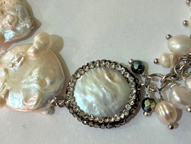 Brățară cu perle naturale~IVORY TREASURE~