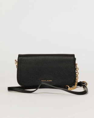 Geanta neagra mica cu design elegant si inchidere cu clapeta