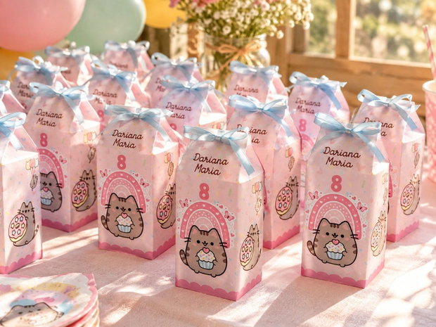 Cutii pentru dulciuri Pusheen personalizate