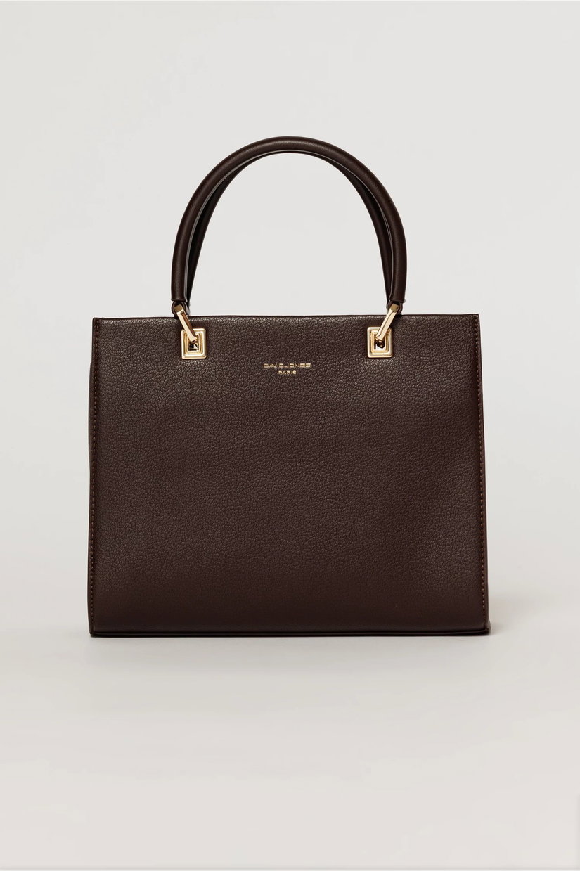 Geanta burgundy office patrata din piele ecologica cu maner dublu