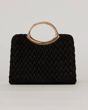 Clutch elegant negru din piele ecologica intoarsa cu design modern
