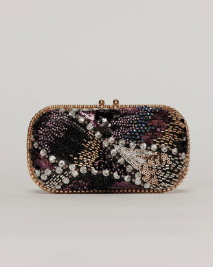 Clutch de ocazie negru cu margele si paiete