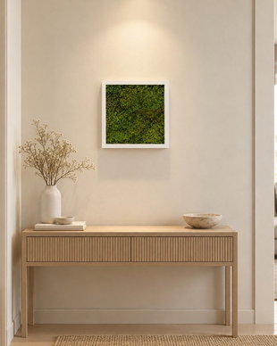 Tablou patrat cu muschi stabilizat Verde Forest 30x30 cm