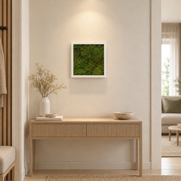 Tablou patrat cu muschi stabilizat Verde Forest 30x30 cm