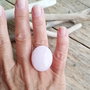 Inel reglabil opal roz