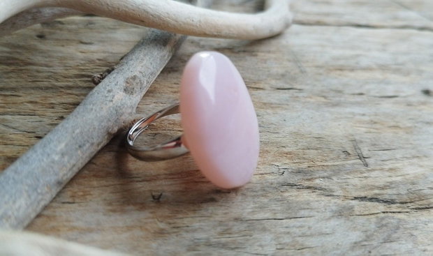 Inel reglabil opal roz