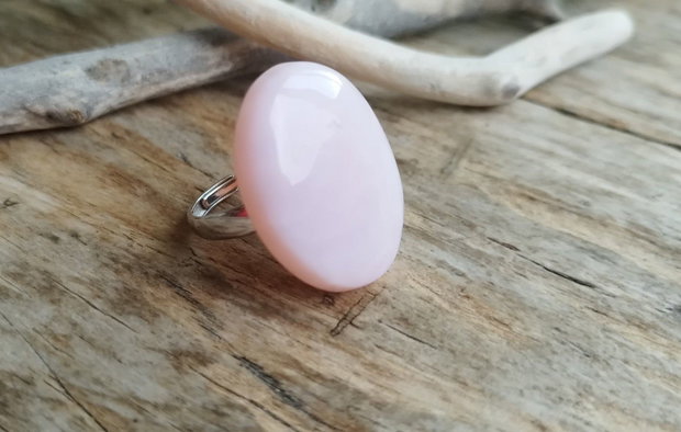 Inel reglabil opal roz