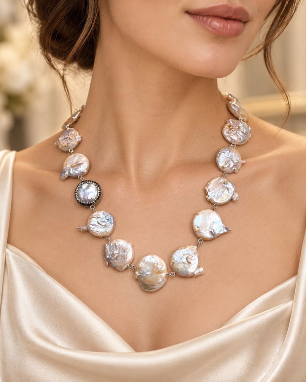REZERVAT!!!-COLIER PERLE NATURALE~SILENT GLOW~