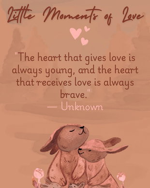Set 3 Postere Digitale "Little Moments of Love"  Ilustrații în Acuarelă cu Animale și Citate