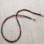 Colier choker cu coral și hematit