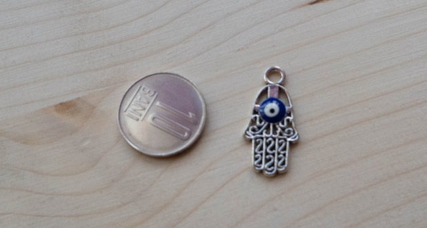 Pandantiv Mâna Fatimei cu ochi protector (evil eye)