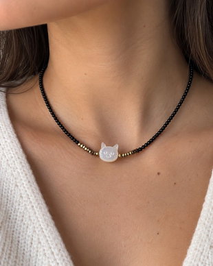 Colier din spinel negru