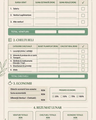 Planner 2026 Minimal - 30 Pagini Printabil A4 - PDF + Canva Editabil - Organizare Zilnica, Saptamanala, Buget