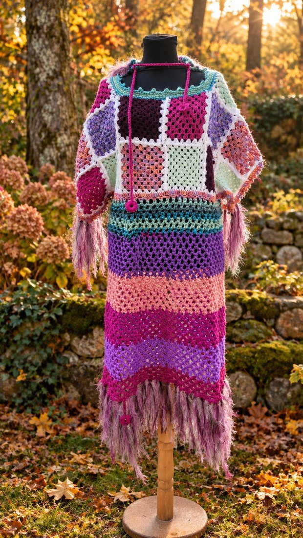 Rochie croșetata Mozaic de Vis