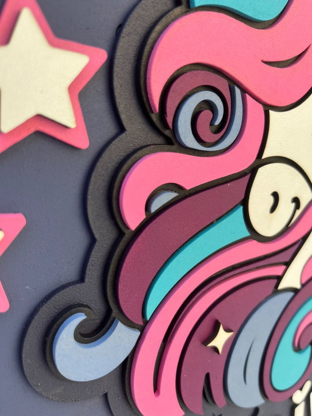 Decoratiune unicorn personalizata cu nume pentru camera copilului