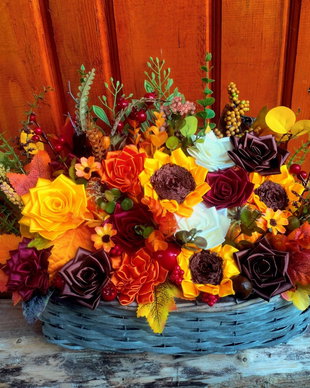 Aranjament floral de toamnă handmade  decor / cadou