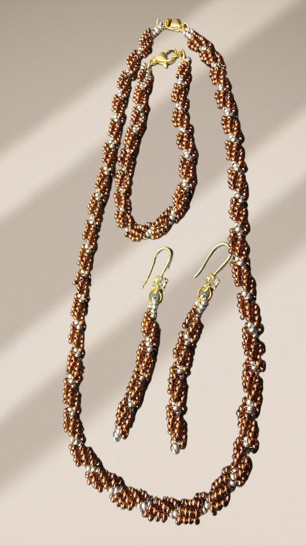 Honey Spiral  Set handmade din mărgele Preciosa Ornela