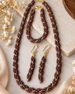 Honey Spiral  Set handmade din mărgele Preciosa Ornela