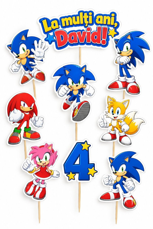 Set toppere pentru tort Sonic personalizate