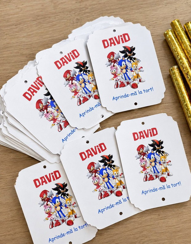 Etichete pentru artificii Sonic personalizate