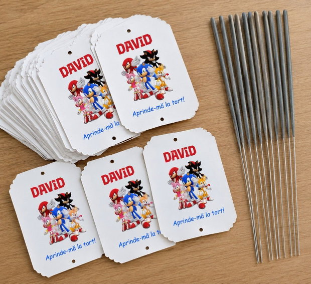 Etichete pentru artificii Sonic personalizate