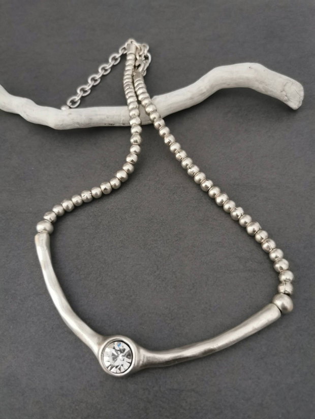 Colier din alama argintata COZN1