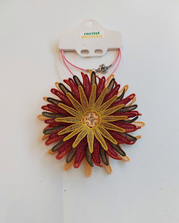 Colier Crizantemă Elegantă Colier Brodat