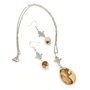 Set handmade colier pandantiv si cercei cu jasp, 4708