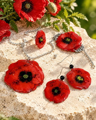 set bijuterii handmade unicat din rășină 00667