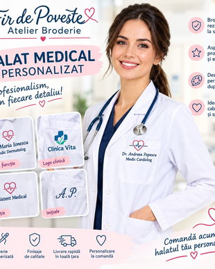 Personalizare halat medical prin broderie