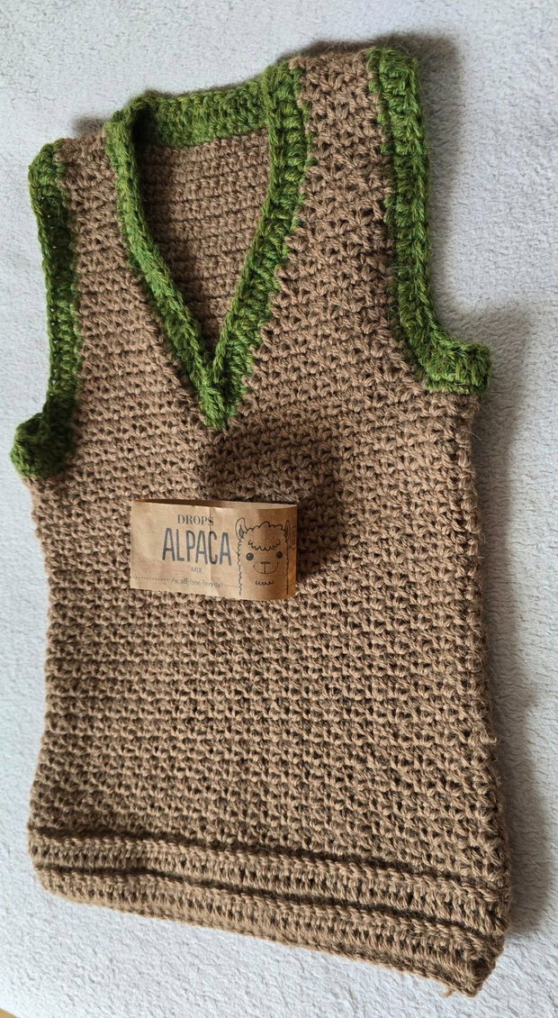 Vestă croșetată handmade Pădure de Toamnă Alpaca Mix
