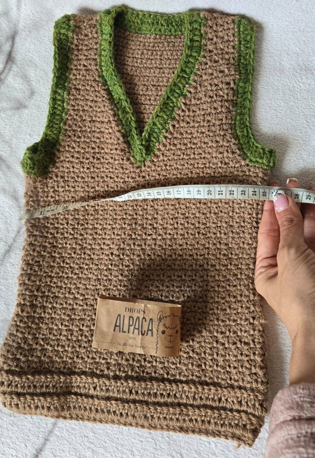Vestă croșetată handmade Pădure de Toamnă Alpaca Mix