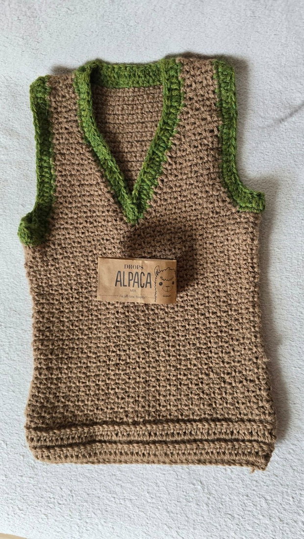 Vestă croșetată handmade Pădure de Toamnă Alpaca Mix