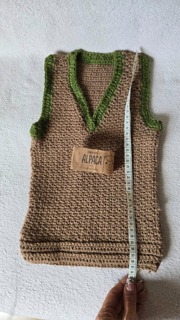 Vestă croșetată handmade Pădure de Toamnă Alpaca Mix