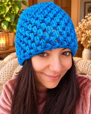 Căciulă croșetată handmade Cer Albastru