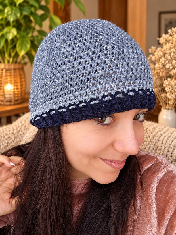 Căciulă croșetată handmade Sclipiri de Iarnă
